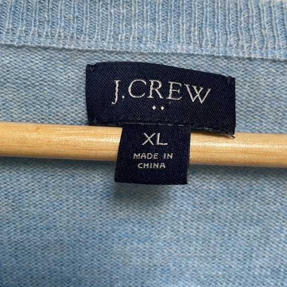 J Crew sz XL light blue heather v neck sweater - Picture 2 of 6